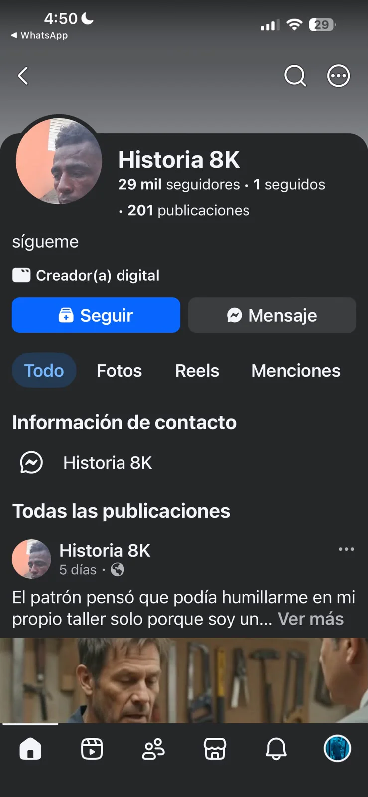 Evidencia visual de PAGINA DE FACEBOOK 29K MONETIZADA
